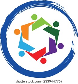 Hands in a circle, Group of people in circle from diverse culture holding hands, part of the square icons, pixel perfect file