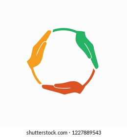 Hands circle group symbol