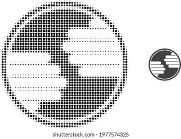 Hands circle halftone dotted icon illustration. Halftone array contains circle points. Vector illustration of hands circle icon on a white background. Flat abstraction for hands circle pictogram.