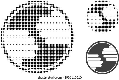 Hands circle halftone dotted icon. Halftone pattern contains circle dots. Vector illustration of hands circle icon on a white background.
