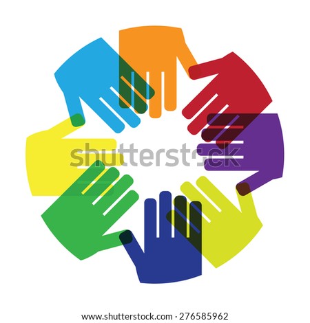 Hands circle hold together icon