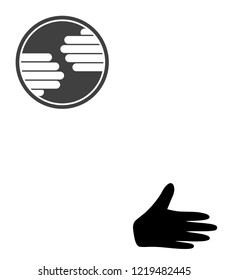 Hands circle icon on a white background. Isolated hands circle symbol with flat style.