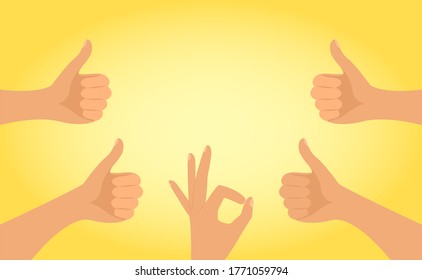 Hands clap in flat style, Applause. Poster, banner. Vector flat style.
