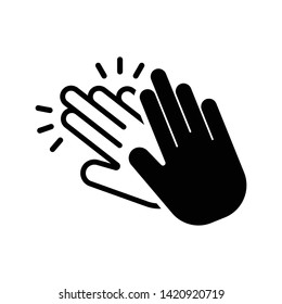 Hands clap icon flat vector illustration design isolated on white background