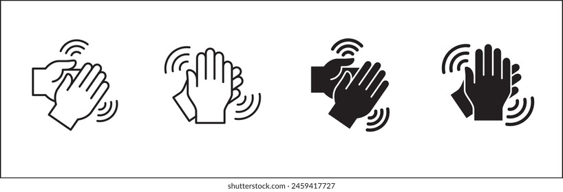 Símbolo de aplauso de manos. Iconos de aplausos. Signo de aplauso y aclamación. Simple icono plano de elogio y ovación recurso de Diseño gráfico e ilustración.