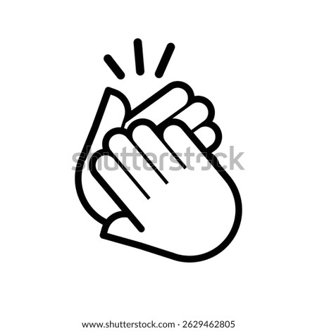 Hands clap symbol. Hand clapping line icons set. Applaud and acclamation emblem or symbol.