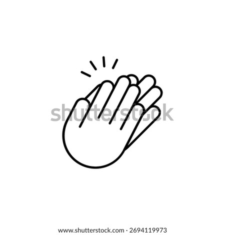 Hands clap symbol. Hand clapping line icons. Applaud and acclamation sign. Simple flat icon of praise and cheering graphic design resource and illustration.