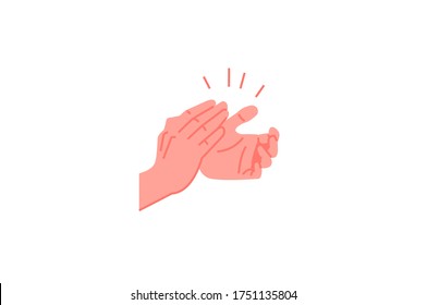 Hands clapping. Applaud hands vector illustration. A demonstration of approval. Expressing a favourable opinion. Standing ovation, enthusiastic recognition. Saying thank you to healthcare workers.