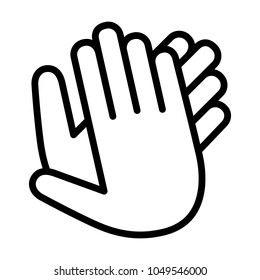 Hands clapping, applauding or ovation applause gesture line art icon for apps and websites