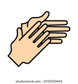 hands clapping, applause, linear, vector illustration