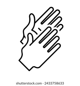 hands clapping, applause, linear, vector illustration