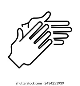 hands clapping, applause, linear, vector illustration