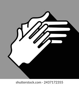 hands clapping, applause, linear, vector illustration