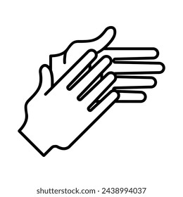 hands clapping, applause, linear, vector illustration