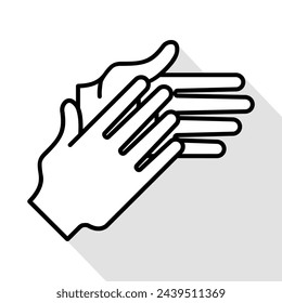 hands clapping, applause, linear, vector illustration