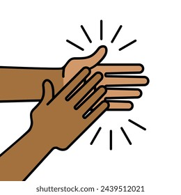 hands clapping, applause, linear, vector illustration