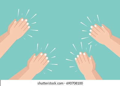 Hands clapping. Applause, ovation, cheering. Vector illustration