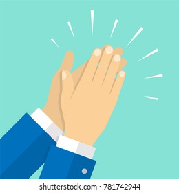 Hands clapping. Applause. Vector illustration in flat style