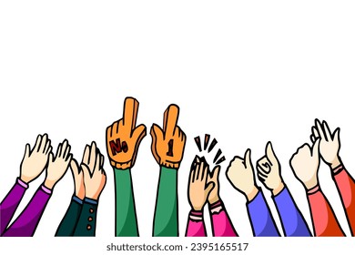 hands clapping desain illustration. clap hand to congratulate him. Thumb hand. applause vector concept. Illustration of support, celebration and appreciation