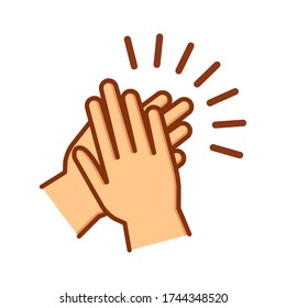 Hands clapping icon. Applause gesture. Vector Illustration isolated on white background