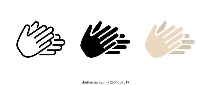 Hands clapping icon. Applause symbol. Washing hands vector illustration. Hands rubbing sign. Gesture isolated concept.