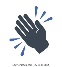 Manos que aplauden el icono sobre fondo blanco