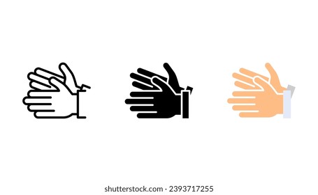 Hands clapping icon set. Vector illustration. applause icon set on white background.