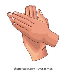 hands clapping icon vector illustration