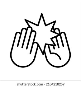 Hands clapping icon. Vector illustration. applause icon vector on white background.