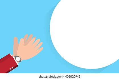 Hands clapping vector background illustration