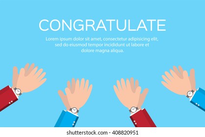 Hands clapping vector, congratulate, illustration