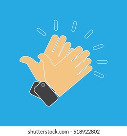 Hands clapping vector icons