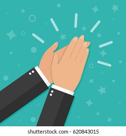 Hands clapping vector icons