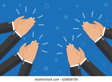 Hands clapping vector icons