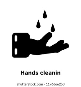 Hands cleanin icon vector isolated on white background, logo concept of Hands cleanin sign on transparent background, filled black symbol