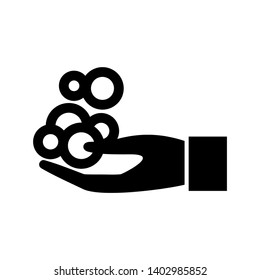 Hands cleaning with water icon, Hygiene symbol,ogo illustration. Editable stroke. Pixel perfect - Vector
