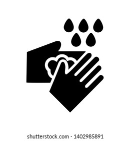 Hands cleaning with water icon, Hygiene symbol,ogo illustration. Editable stroke. Pixel perfect - Vector
