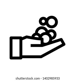 Hands cleaning with water icon, Hygiene symbol,ogo illustration. Editable stroke. Pixel perfect - Vector

