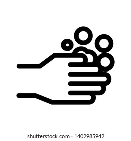 Hands cleaning with water icon, Hygiene symbol,ogo illustration. Editable stroke. Pixel perfect - Vector
