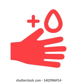 Hands cleaning with water icon, Hygiene symbol,ogo illustration. Editable stroke. Pixel perfect - Vector
