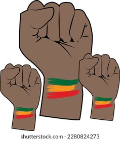 Hands clenched in fist, Black History Month, Juneteenth