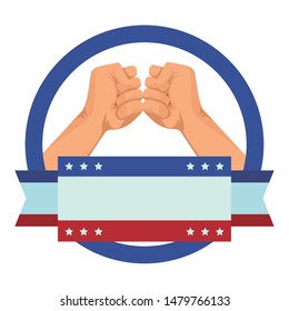 Hands clenched fist greeting cartoon ,vector illustration graphic design.