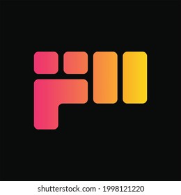 Hands clenched Logo Concept. Gradient, Yellow and Red. Logo, Icon, Symbol and Sign. Black Background. Abstract Logo