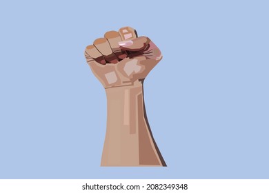 Hands clenched on WPAP style. Happy Independence Day greeting card with hands clenched. Hand punching. Holding hand. Suitable for editing hands holding cloth, flags, spears, etc.