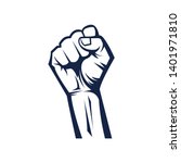 hands clenched power strength icon logo vector