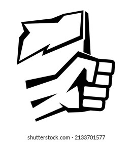 Hands clenched power strength icon. Fist sign. Vector illustration. Eps 10.