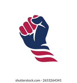 Hands clenched power strength icon logo design template