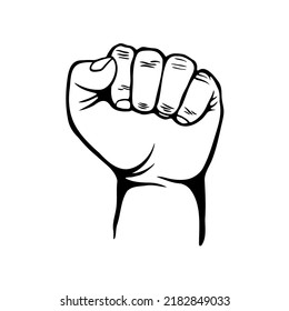 Hands Clenched Power Strength Raised Fist Stock Vector (Royalty Free ...