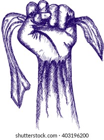 hands clenched, sketch