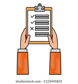hands with clipboard checklist